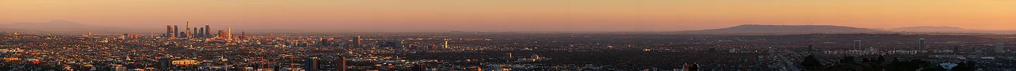 Los Angeles landscape from mountains to the Pacific Ocean