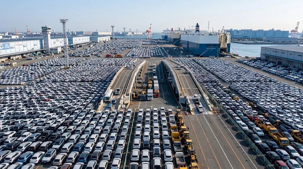 Japanese vehicle export terminal and international partner capability